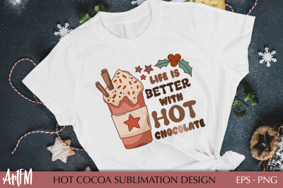 Hot Chocolate Sublimation Print | Hot Cocoa Cup PNG