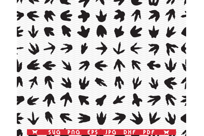 SVG Footprints Dinosaurs, Seamless pattern
