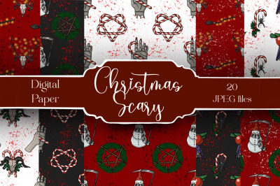 Gothic Christmas digital paper, Alternative dark Christmas clipart