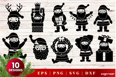 Santa Claus Svg Bundle | Christmas | Silhouettes Cut Files