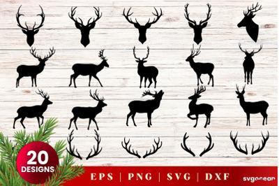 Reindeer Svg Bundle | Christmas | Silhouettes Cut Files