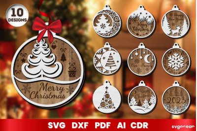 Laser Cut Christmas Ornaments SVG | 3D Layered | Glowforge