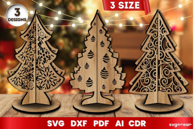 Christmas Tree Laser Cut SVG | 3D Layered | Glowforge