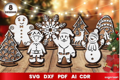 Laser Cut Christmas SVG | 3D Layered | Glowforge