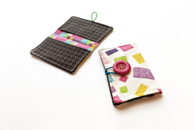 ITH Card Holder with Button Elastic Closure | Applique Embroidery