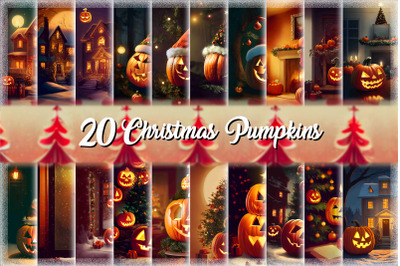 Christmas Pumpkins Backgrounds Bundle