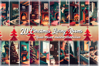 Christmas Living Rooms Bundle
