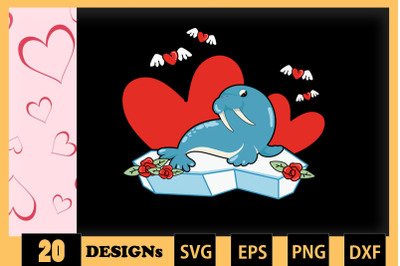 Cute Seal Animai Valentine SVG