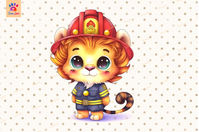 Firefighter Lion Clipart Animal Lover