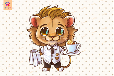 Waiter Lion Clipart Animal Lover