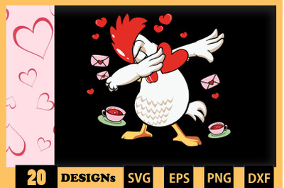 Cute Rooster Animai Valentine SVG