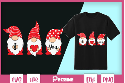 Valentine Gnomes I Love You SVG