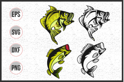 Fishing fish illustration art graphic vector.