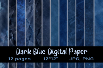 12 Dark Blue Texture Digital Paper