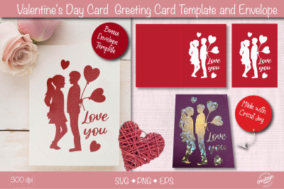 Valentine Card SVG| Valentine card template| Love cards| Printable| Gr
