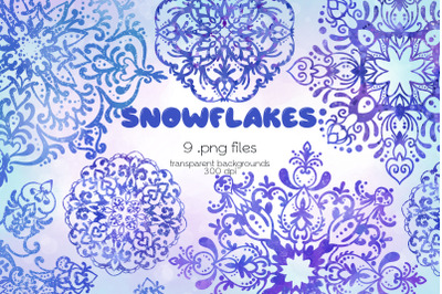 Snowflakes Clipart - PNG Files