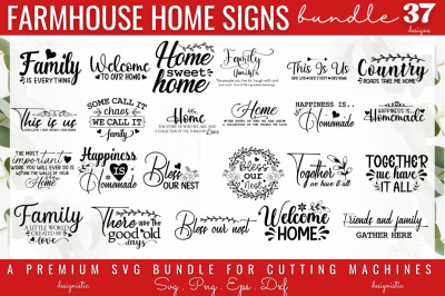 Farmhouse Home Sign SVG Bundle