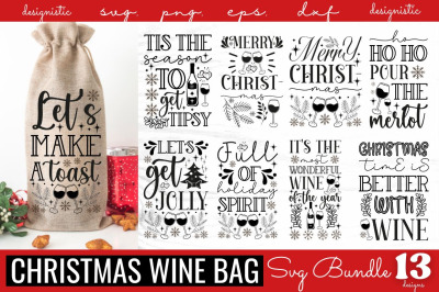 Christmas Wine Bag SVG bundle