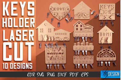 Keys Holder Laser Cut SVG | Keys Holder SVG Design | CNC Files