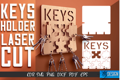 Keys Holder Laser Cut SVG | Keys Holder SVG Design | CNC Files