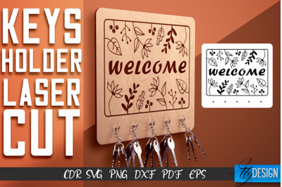 Keys Holder Laser Cut SVG | Keys Holder SVG Design | CNC Files