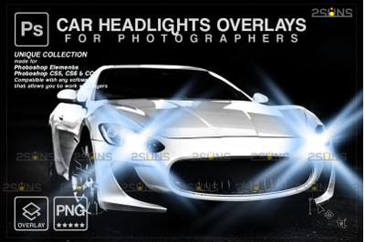 Car Headlights Photo Overlays, Photoshop overlay Stage
