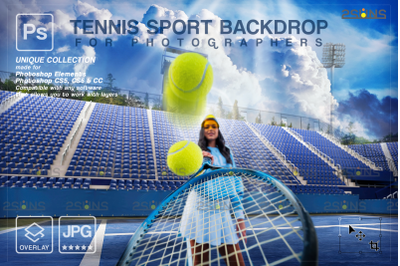 Tennis Backdrop, Sports Digital Background, Photoshop Sports