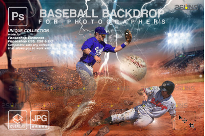 Baseball Backdrop Photography, Sport Stadium Overlay
