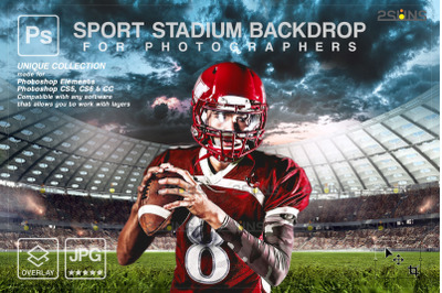 Football Backdrop Photography, Sport Stadium Overlay