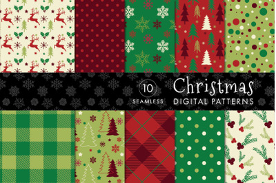 10 Seamless Christmas Patterns - Set 4