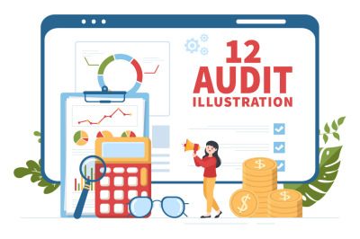 12 Business Audit Documents Illustration