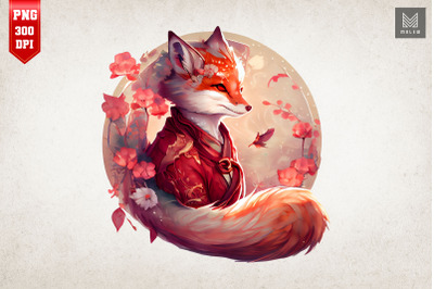 Beautiful Fox Wearing Chinese Outfit 2