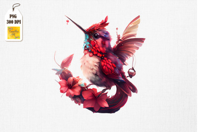 Beautiful Hummingbird And Flowers 4