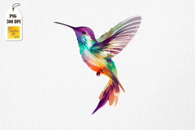 Gradient Color Hummingbird Art