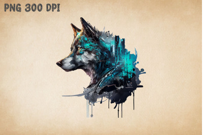 Ink Dropped in Water Wolf Art 2