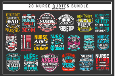 Nursing typographic quotes bundle