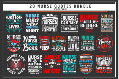 Nurse quotes t shirt design bundle