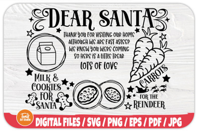 Dear santa tray svg | milk and cookies svg | reindeer Svg | carrot for