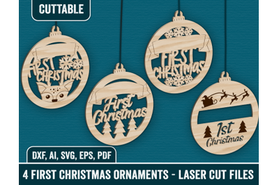 First Christmas Ornaments, Laser Cutting Christmas Ornaments