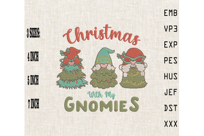 Christmas With My Gnomies Embroidery