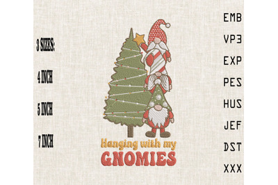 Hanging With My Gnomies Happy Christmas Embroidery