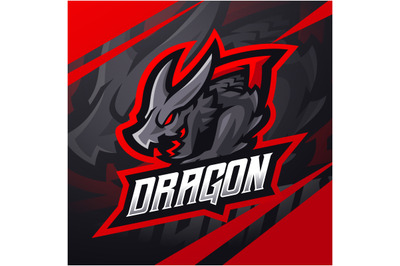 Dragon esport mascot logo with shield