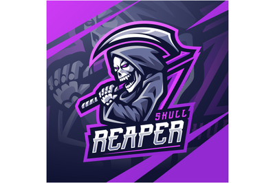 Skull reaper mascot logo design