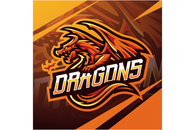 Dragon esport mascot logo design