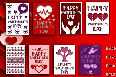 Happy Valentine&#039;s Day Card Bundle