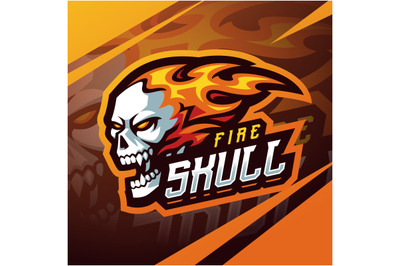 Fire skull esport mascot logo design