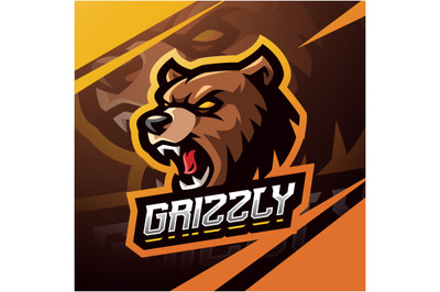 Grizzly esport mascot logo design