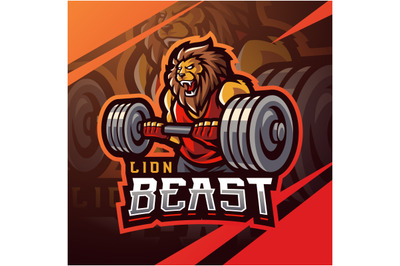 Lion beast gym esport mascot logo