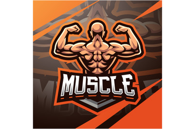 Muscular man mascot logo design