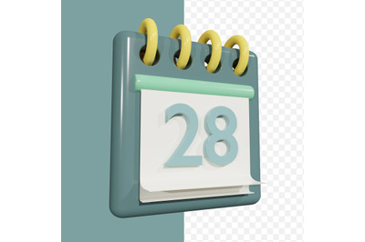 3D Calender Object Icon